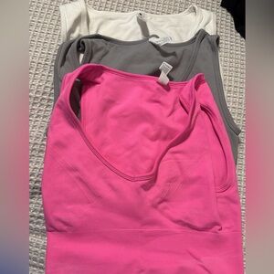 Pink and Gray Tank Tops